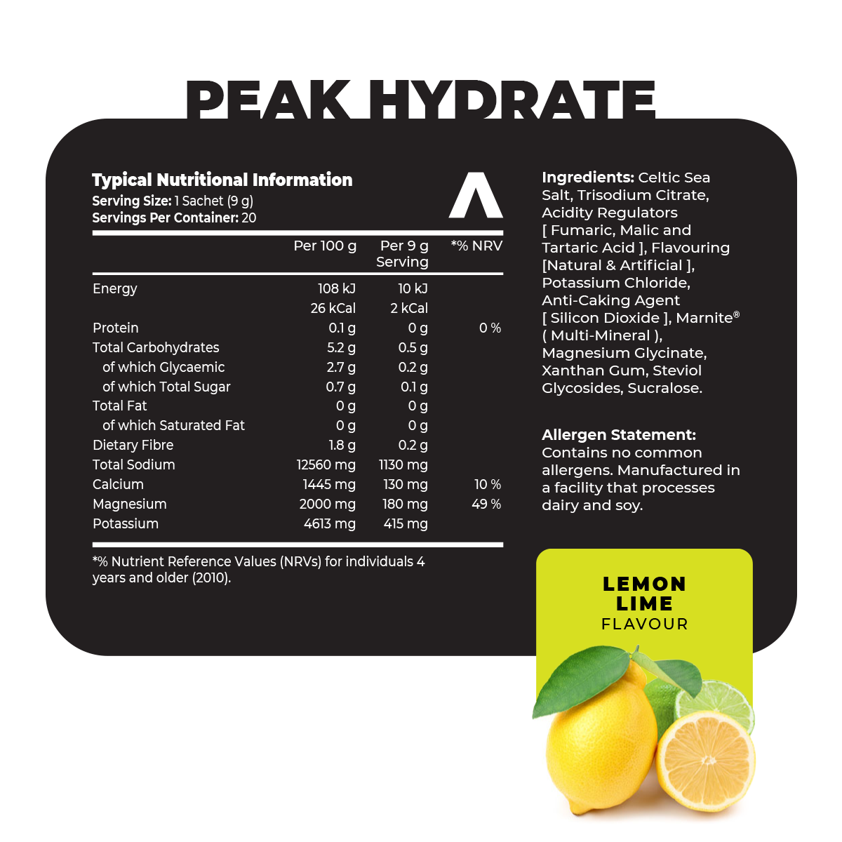 Peak Hydrate nutri Lemon Lime