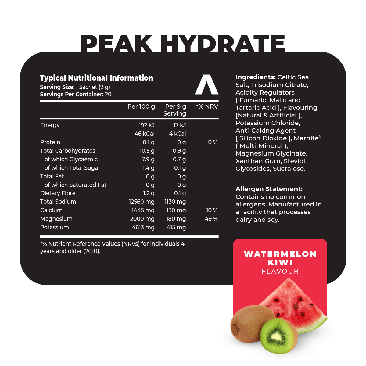 Peak Hydrate nutri Watermelon Kiwi