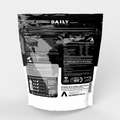 Black and white package of Daily Nutrition with nutritional information and branding.