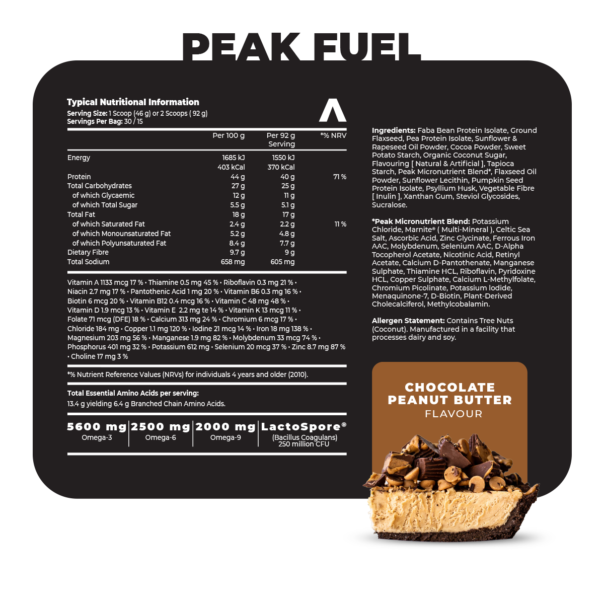 Peak Daily Fuel nutri Choc Peanut