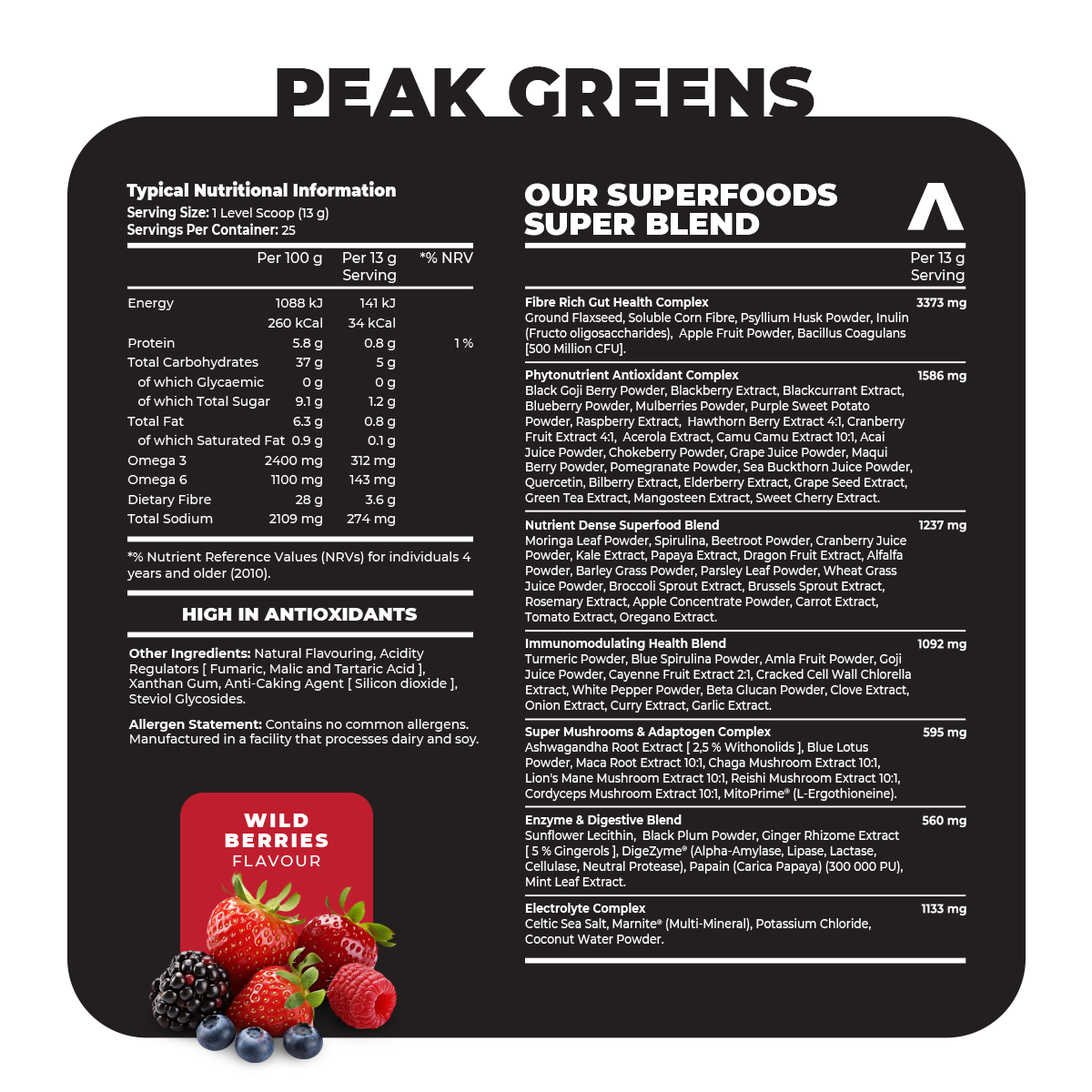 Peak Greens nutri Wild Berries