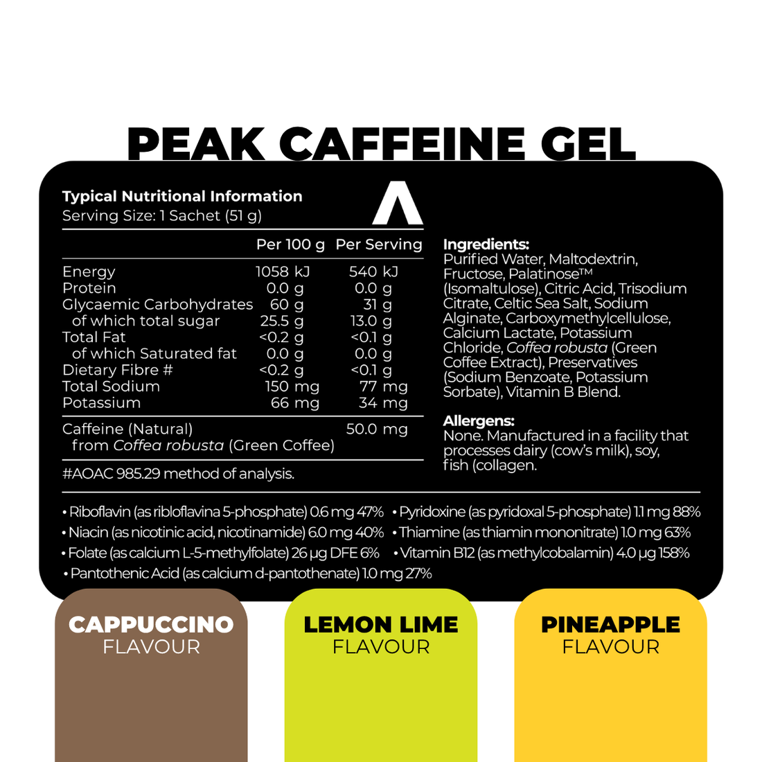 Peak Caffeine Gels (Box 12's)